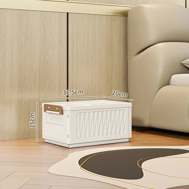 Folding Eco-Friendly Plastic Storage Box Rectangle Home Wardrobe Clothing Organizer 50L-60L Capacity Modern Minimalist Design