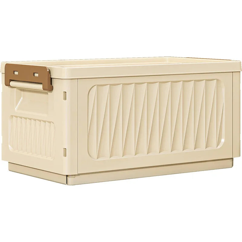 Folding Eco-Friendly Plastic Storage Box Rectangle Home Wardrobe Clothing Organizer 50L-60L Capacity Modern Minimalist Design