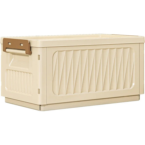 Folding Eco-Friendly Plastic Storage Box Rectangle Home Wardrobe Clothing Organizer 50L-60L Capacity Modern Minimalist Design