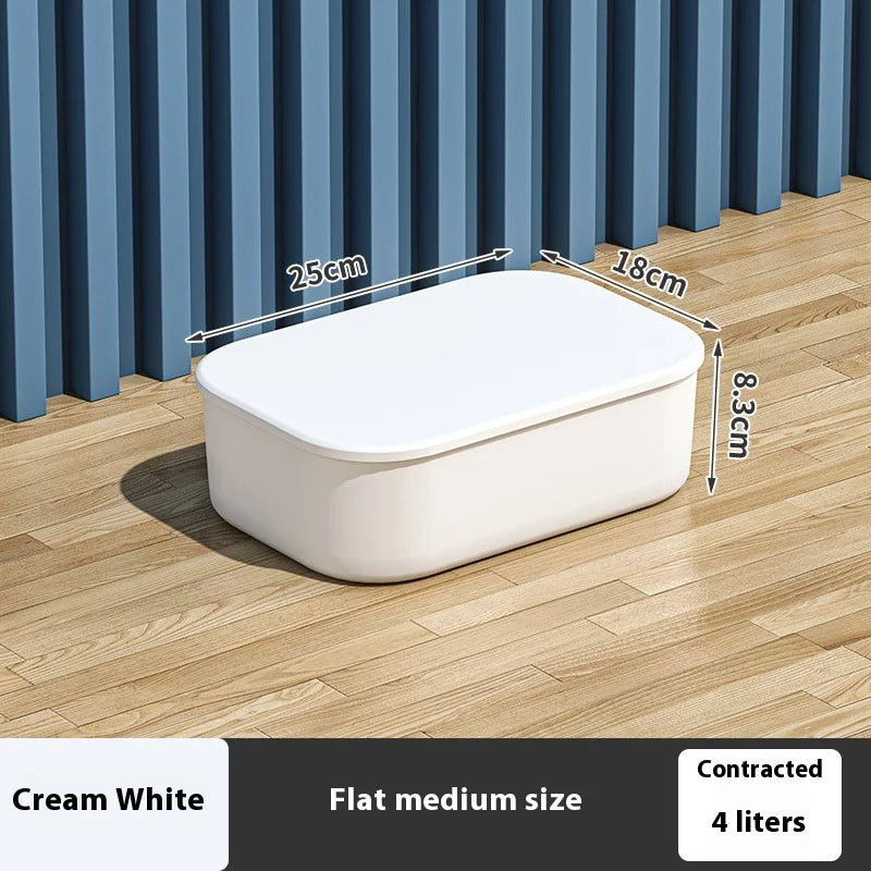 Desktop Storage Box Dust-proof With Lid Rectangle PP Plastic Basket for Organizing Snacks Toys Socks Underwear Bedroom Articles